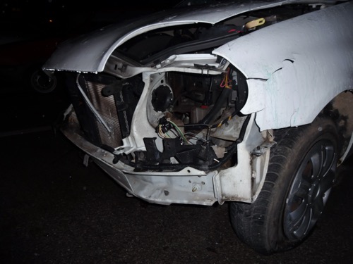 Véhicule accidenté pris en charge